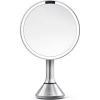 simplehuman ST3052 20cm Sensor Mirror with Touch-Control Brightness and Dual Light Setting, Brushed Stainless Steel