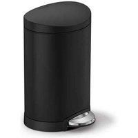 Simplehuman 6L Semi-round Pedal Bin Matte Black, Black