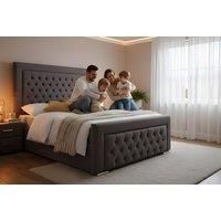 Plush Velvet Hilton Upholstered Bed Frame - Optional Ottoman Storage - 5 Sizes & Colours