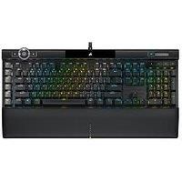 Corsair K100 RGB Optical-Mechanical Gaming Keyboard (CORSAIR OPX Optical Keyswitches: Hyper-fast & Linear, Per-Key Backlighting, Leatherette Palm Rest, Elgato Stream Deck Integration, QWERTY) Black