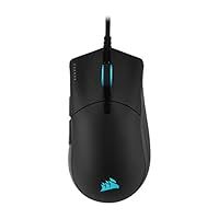 Corsair SABRE RGB PRO CHAMPION SERIES Gaming Mouse (Ergonomic Shape for Esports and Competitive Play, Ultra-Lightweight 74g, Flexible Paracord Cable, CORSAIR QUICKSTRIKE Buttons with Zero Gap) Black