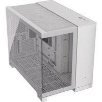 CORSAIR 2500X Small-Tower mATX Dual Chamber PC Case – Panoramic Tempered Glass – Reverse Connection Motherboard Compatible – No Fans Included – White