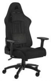 Corsair TC100 RELAXED Gaming Chair - Fabric - Racing-Inspired Design - Lumbar Pillow - Detachable Memory Foam Neck Pillow - Adjustable Seat Height - Adjustable Armrests - Black