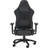 Corsair TC100 Relaxed Gaming Chair, Grey/Black, Fabric, Armrests, Height Adjust,