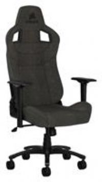 Corsair T3 RUSH Fabric Gaming Chair (2023) – Racing-Inspired Design – Soft Fabric Exterior – Padded Neck Cushion – Memory Foam Lumbar Support – Adjustable Seat Height – Grey & Charcoal