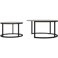 Nesting Round Coffee Tables In Oak Or Grey