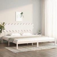 Bed Frame White 200x200 cm Solid Wood