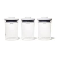 OXO Food Storage Containers Airtight 3 Piece Round Pop Container Set 10 x 14 cm