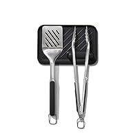 OXO Grilling Set Good Grips 3-Piece Turner, Tongs & Tool Rest Barbecue Set
