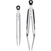 OXO Kitchen Tongs Good Grips Locking Scallopped Stainless Steel 2-Piece Set