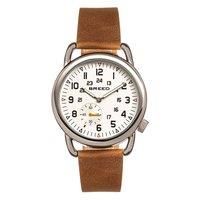 BREED Regulator Quartz Tan Genuine Leather Silver Men/'s Watch BRD8801