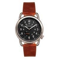 Regulator Leather-Band Watch with Second Sub-dial