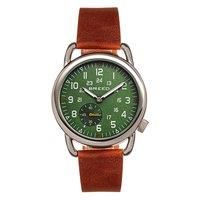 BREED Regulator Quartz Brown Genuine Leather Silver Men/'s Watch BRD8803