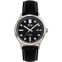 Henry Automatic Canvas-Overlaid Leather-Band Watch with Date
