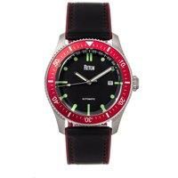 Elijah Automatic Rubber Inlaid Leather-Band Watch with Date