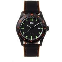 Elijah Automatic Rubber Inlaid Leather-Band Watch with Date