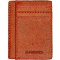 Breed Men's Chase Genuine Leather Front Pocket Wallet in Orange
