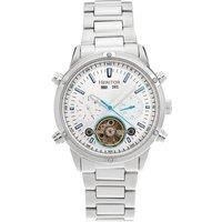 Heritor Automatic Wilhelm Semi-Skeleton Bracelet Watch w/Day/Date - Silver