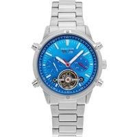 Heritor Automatic Wilhelm Semi-Skeleton Bracelet Watch w/Day/Date - Silver/Blue