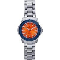 Cortez Automatic Bracelet Watch w/Date - Orange/Navy