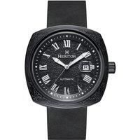 Davenport Engraved-Case Leather-Band Watch w/ Date