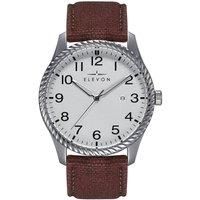 Crosswind Canvas-Overlaid Leather-Band Watch w/ Date