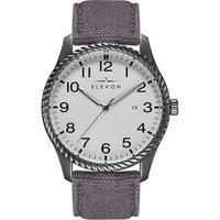 Crosswind Canvas-Overlaid Leather-Band Watch w/ Date