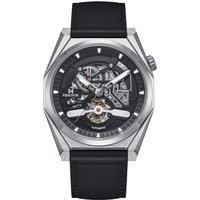 Amadeus Semi-Skeleton Leather-Band Watch