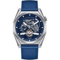Amadeus Semi-Skeleton Leather-Band Watch