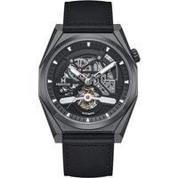 Amadeus Semi-Skeleton Leather-Band Watch