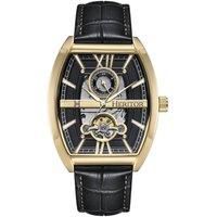 Masterson Semi-Skeleton Leather-Band Watch