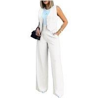 Casual Suit Vest And Wide Leg Pants Set- 8 Colours & 5 Sizes