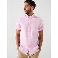 Barbour Short Sleeve Oxford Tailored Fit Shirt - Light Pink