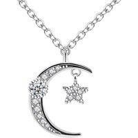 Silver Moon & Star Necklace