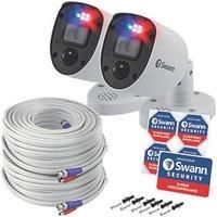 Swann 4K Ultra HD Enforcer Spotlight Analogue White Bullet Camera  2 Pack