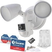 Swann 4K Floodlight Powered Wi-Fi Security Camera Smart Home Security Camera - White, White
