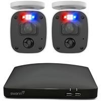 Swann Security DVR4-4685 4CH CCTV Recorder with 64GB SD Card and 2x 1080p PRO-1080MQB Bullet Swannforce Analogue CCTV Cams w Mic Recorder only (300mm x 230mm x 64mm)