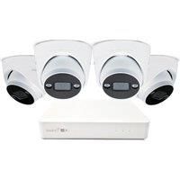Swann AdvancedX Wired NVR Security System - 4 Dome 3K Super HD Smart Home Security Cameras - White, White
