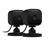 Blink Mini | Compact indoor plug-in smart security camera, 1080p HD day and night video, night vision, motion detection, two-way audio, easy setup, Works with Alexa — 2 cameras (Black)