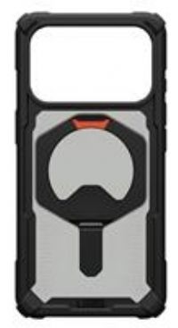URBAN ARMOR GEAR UAG Designed for iPhone 17 Pro Case with Kickstand Plasma XTE - Compatible with MagSafe Transparent Military Grade Protective Cover, Black/Pop Orange