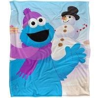 Sesame Street Furry Friends Forever Cookie Monster Snowman Kids Silky Touch Blanket, 152 x 127 cm
