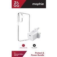 ZAGG Crystal Palace Lite Galaxy A16 Clear Case & Mophie 30 W USB Type-C Wall Charger Bundle, Clear,White