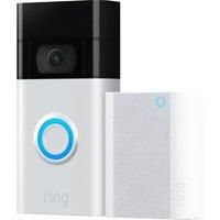 Ring Video Doorbell 3 with Chime Bundle - Silver - Brand New & Sealed