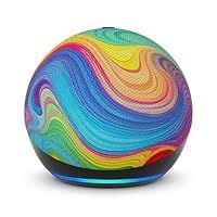 Echo Dot Kids (newest gen) | Wi-Fi and Bluetooth smart speaker with Alexa | With 1 year of Amazon Kids+ content | Rainbow Swirl