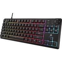 Corsair K55 CORE TKL RGB Gaming Keyboard – Tenkeyless, 8-Zone RGB, Quiet Membrane Keys, Spill Resistant, Media Keys, 1000Hz Polling – UK Layout – Black