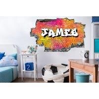 1 Or 2 Personalised 3D Graffiti Name Wall Sticker - 12 Designs!