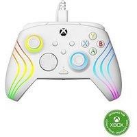 Turtle Beach Afterglow Wave Controller White Wired RGB Gaming Controller – Licensed for Xbox Series X or S, Xbox One and Windows – Mappable Buttons, Hall-Effect Hair Triggers, Audio Controls