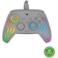 Turtle Beach Afterglow Wave Controller Grey Wired RGB Gaming Controller – Licensed for Xbox Series X or S, Xbox One and Windows – Mappable Buttons, Hall-Effect Hair Triggers, Audio Controls