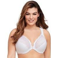 Glamorise Full Figure Plus Size Wonderwire Front-Closure Bra Underwire #1245 White