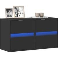 TV Wall Cabinets with LED Lights 2 pcs Black 41x31x45 cm